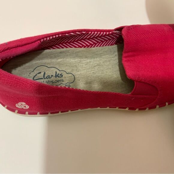Cloudsteppers by Clarks Step Glow Slip Pink Canvas Loafer Flats Shoes Womens 5M - Picture 5 of 10